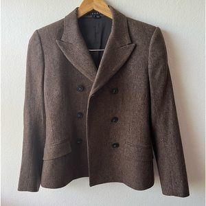 Theory Brown Double-Breasted Blazer